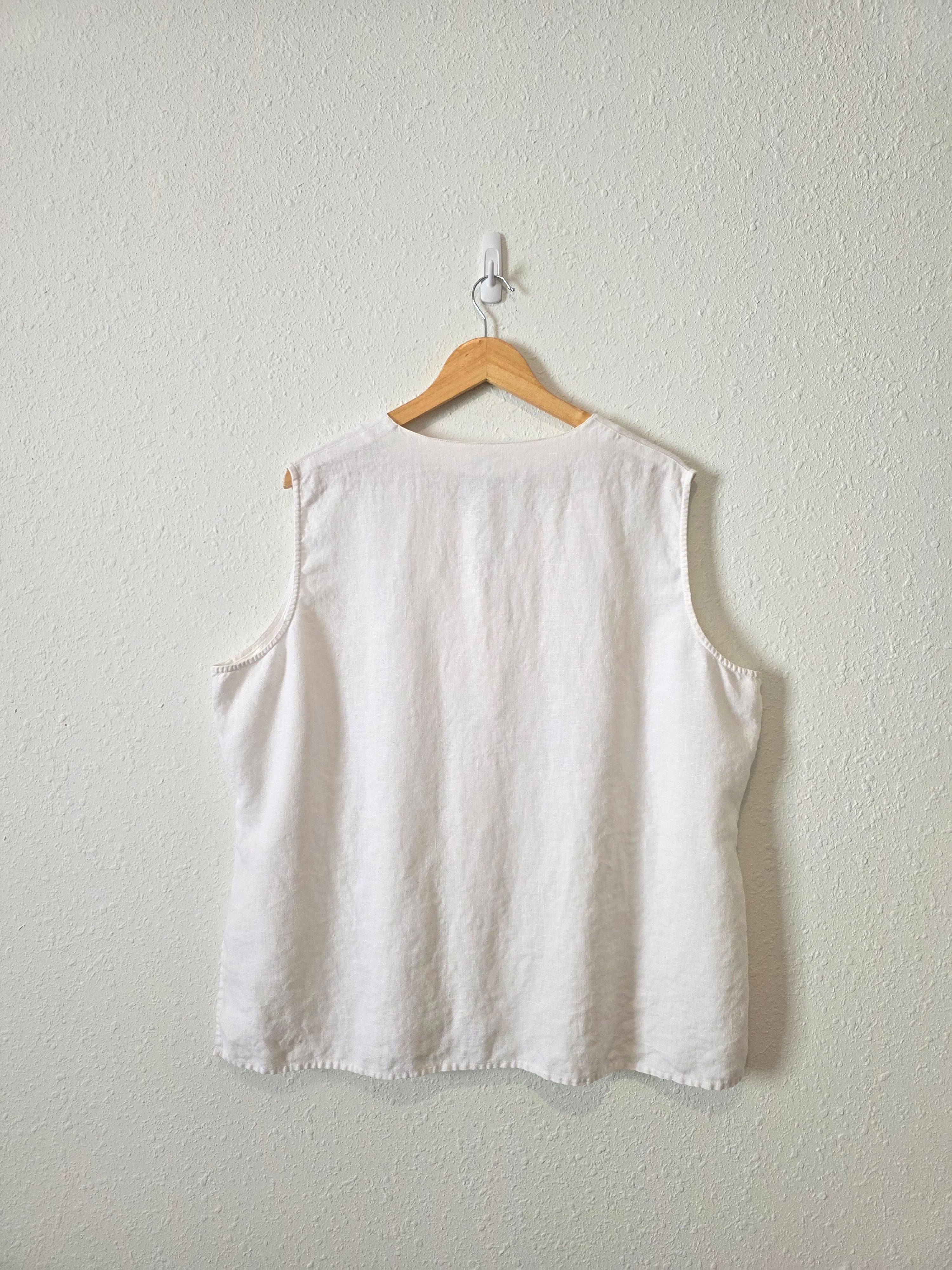 Vintage Linen Button Up Tank (3X)