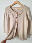 Floral Embroidered Cotton Sweater (XL)