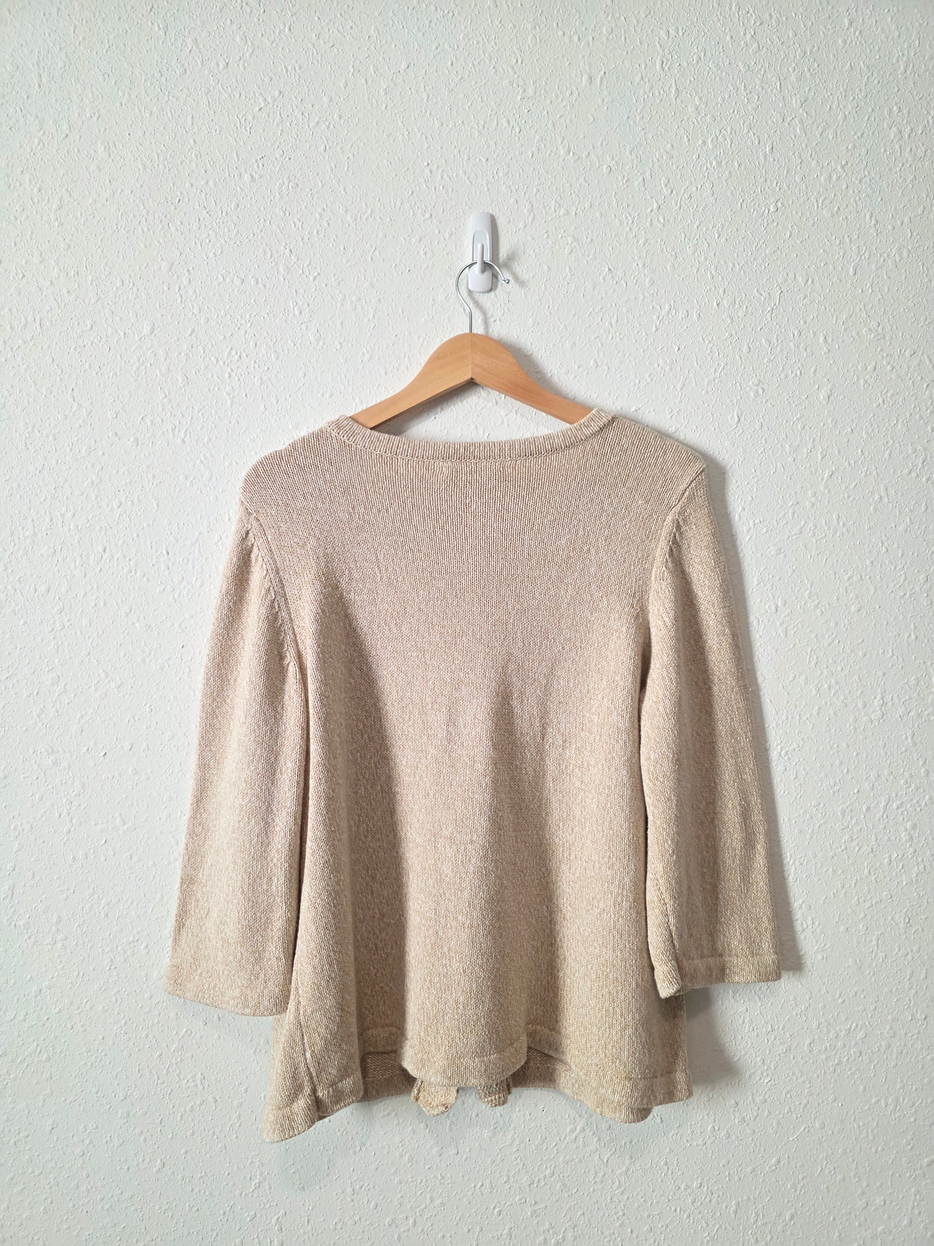 Floral Embroidered Cotton Sweater (XL)