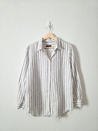 Quince Striped Linen Button Up (M)
