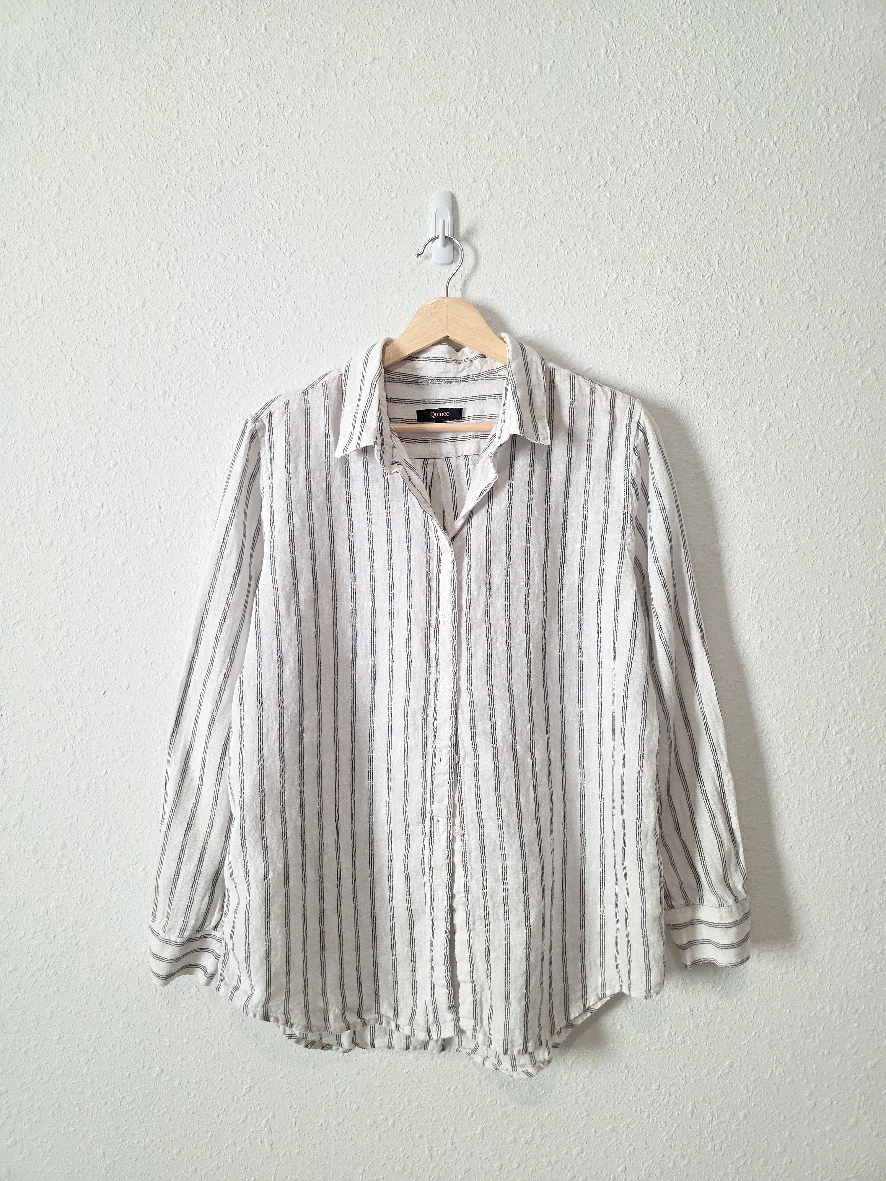 Quince Striped Linen Button Up (M)