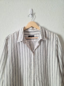 Quince Striped Linen Button Up (M)