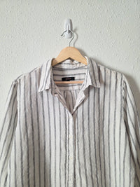 Quince Striped Linen Button Up (M)