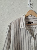 Quince Striped Linen Button Up (M)