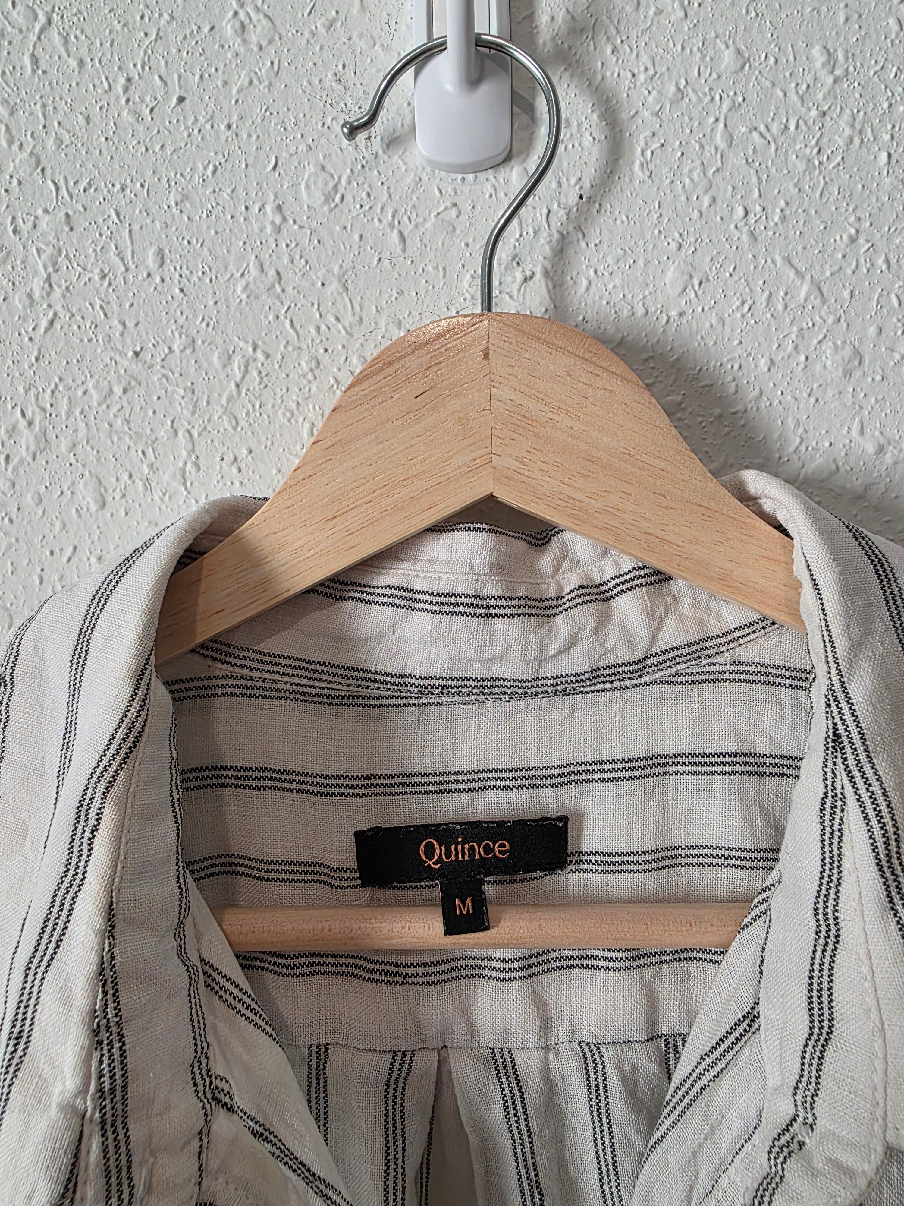 Quince Striped Linen Button Up (M)
