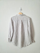 Quince Striped Linen Button Up (M)