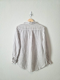 Quince Striped Linen Button Up (M)