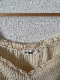 In Loom Cream Cotton Gauze Top (S)