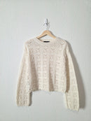 Mango Textured Crochet Sweater (M)