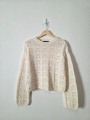 Mango Textured Crochet Sweater (M)