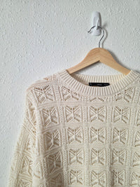 Mango Textured Crochet Sweater (M)