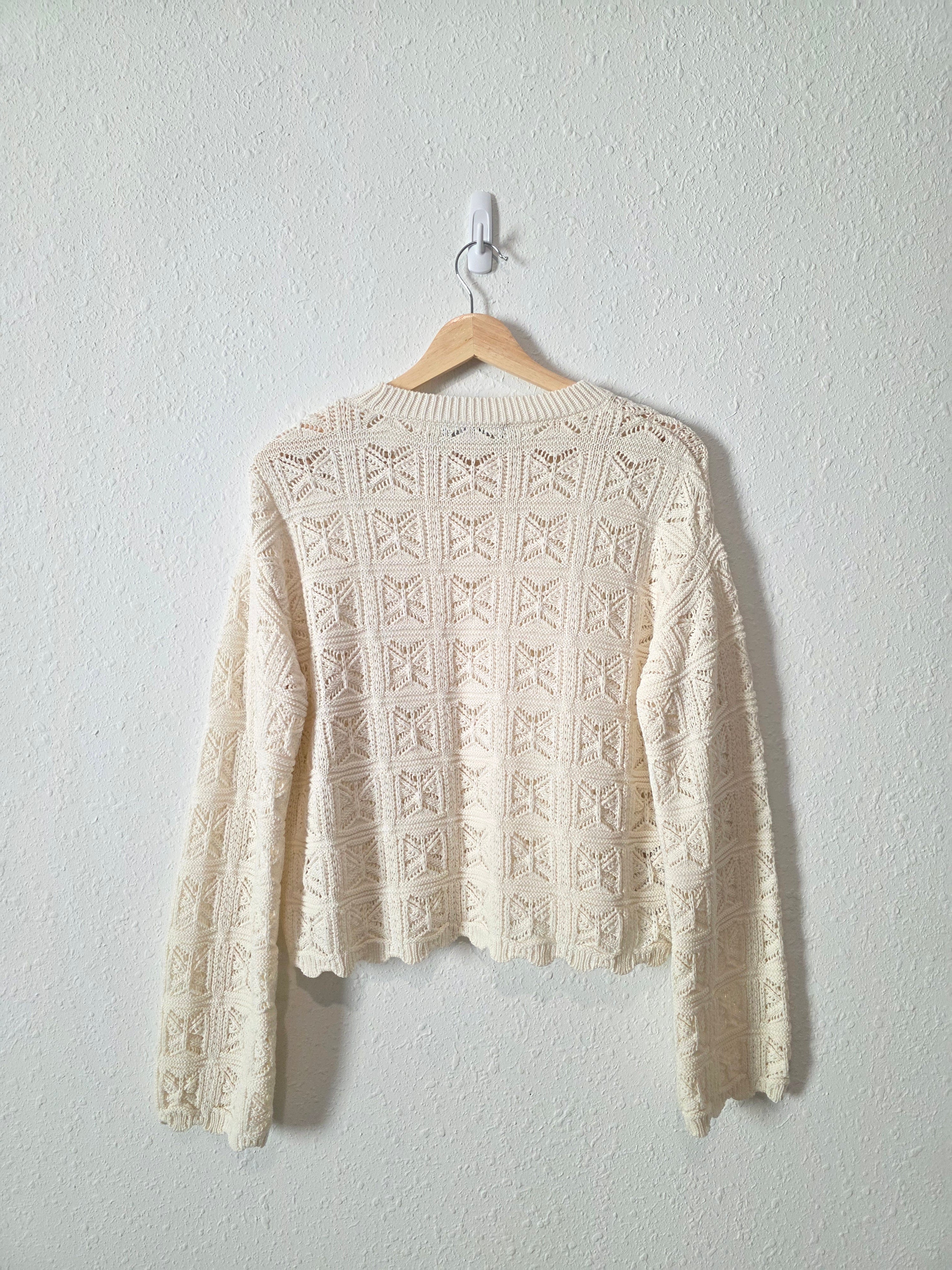 Mango Textured Crochet Sweater (M)