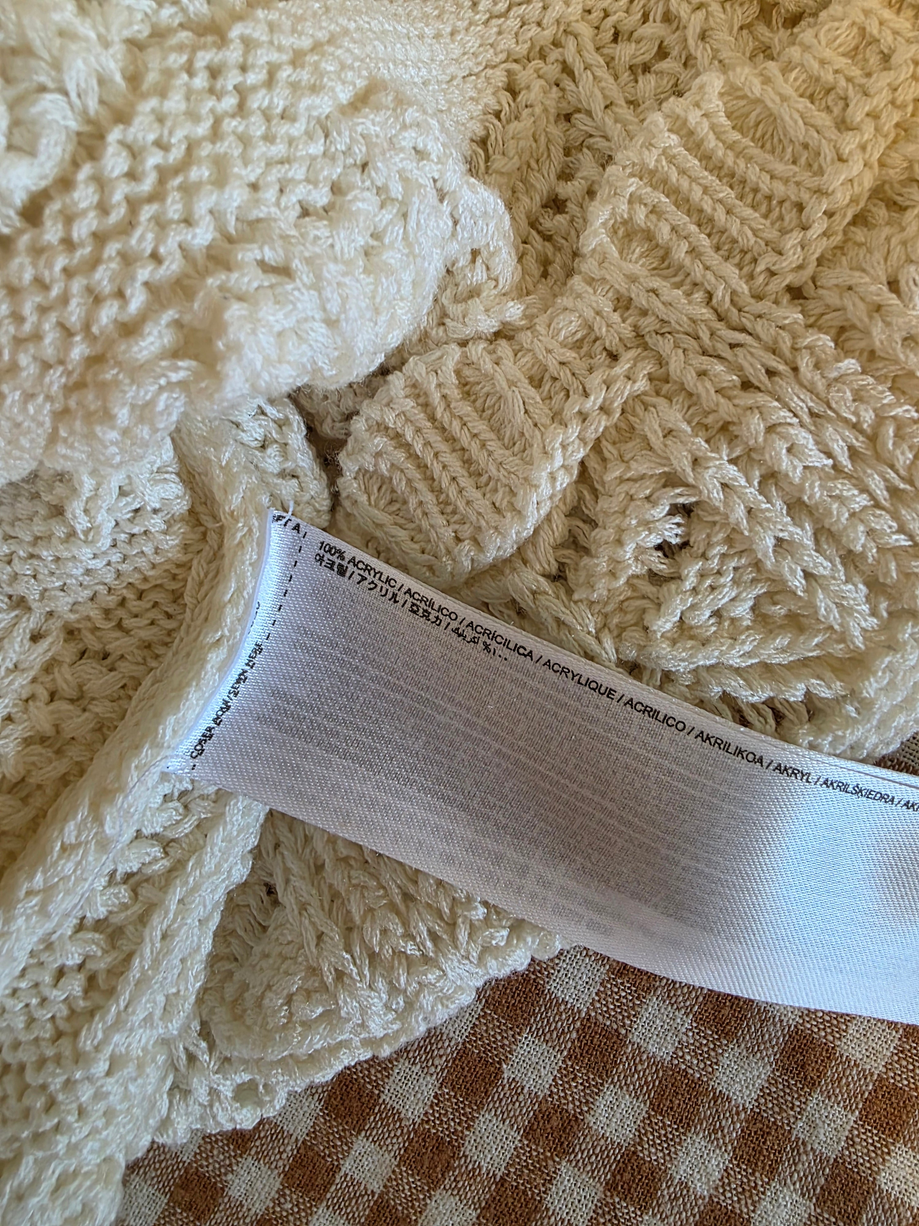 Mango Textured Crochet Sweater (M)