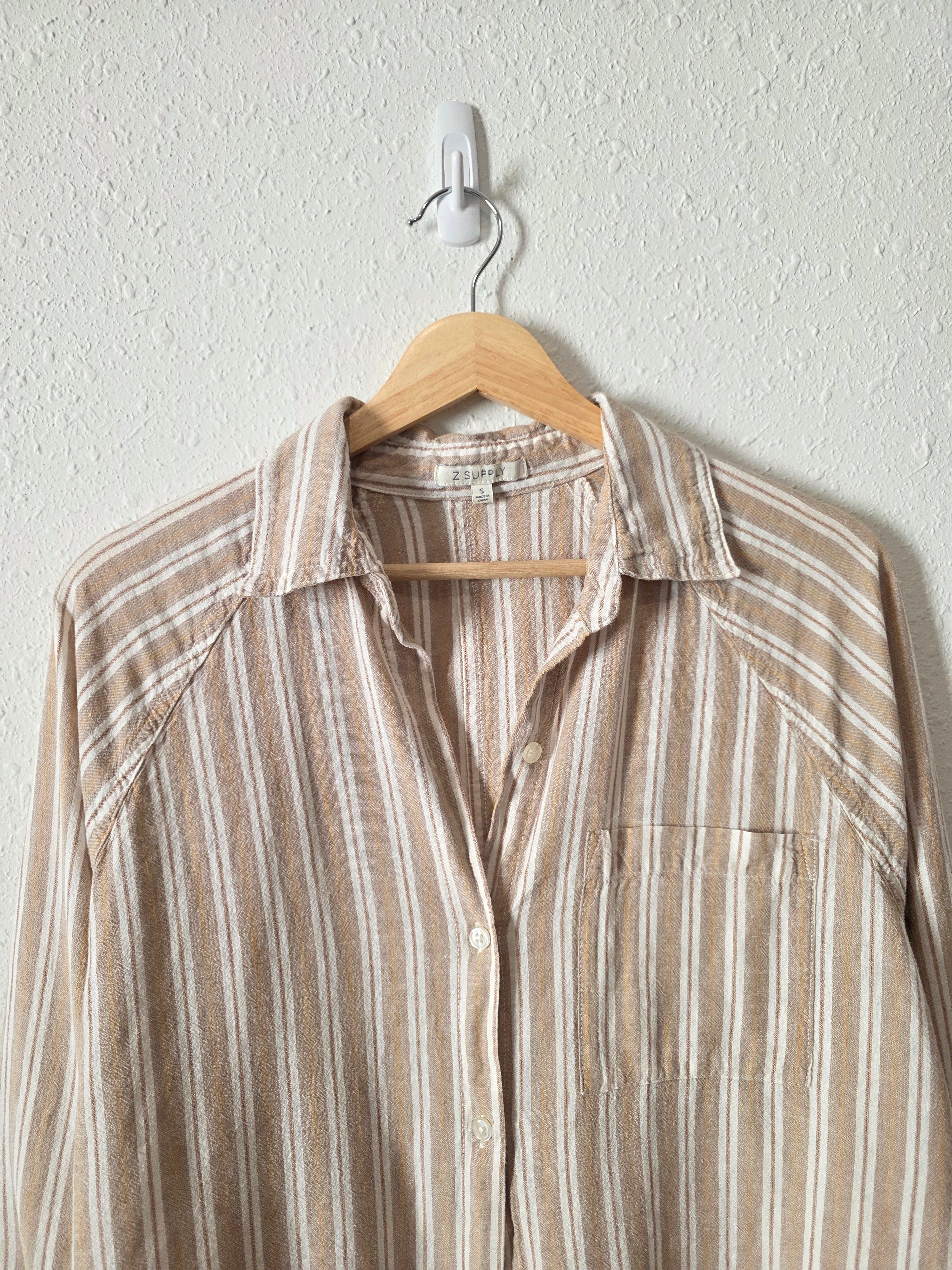 Z Supply Linen Blend Button Up (S)