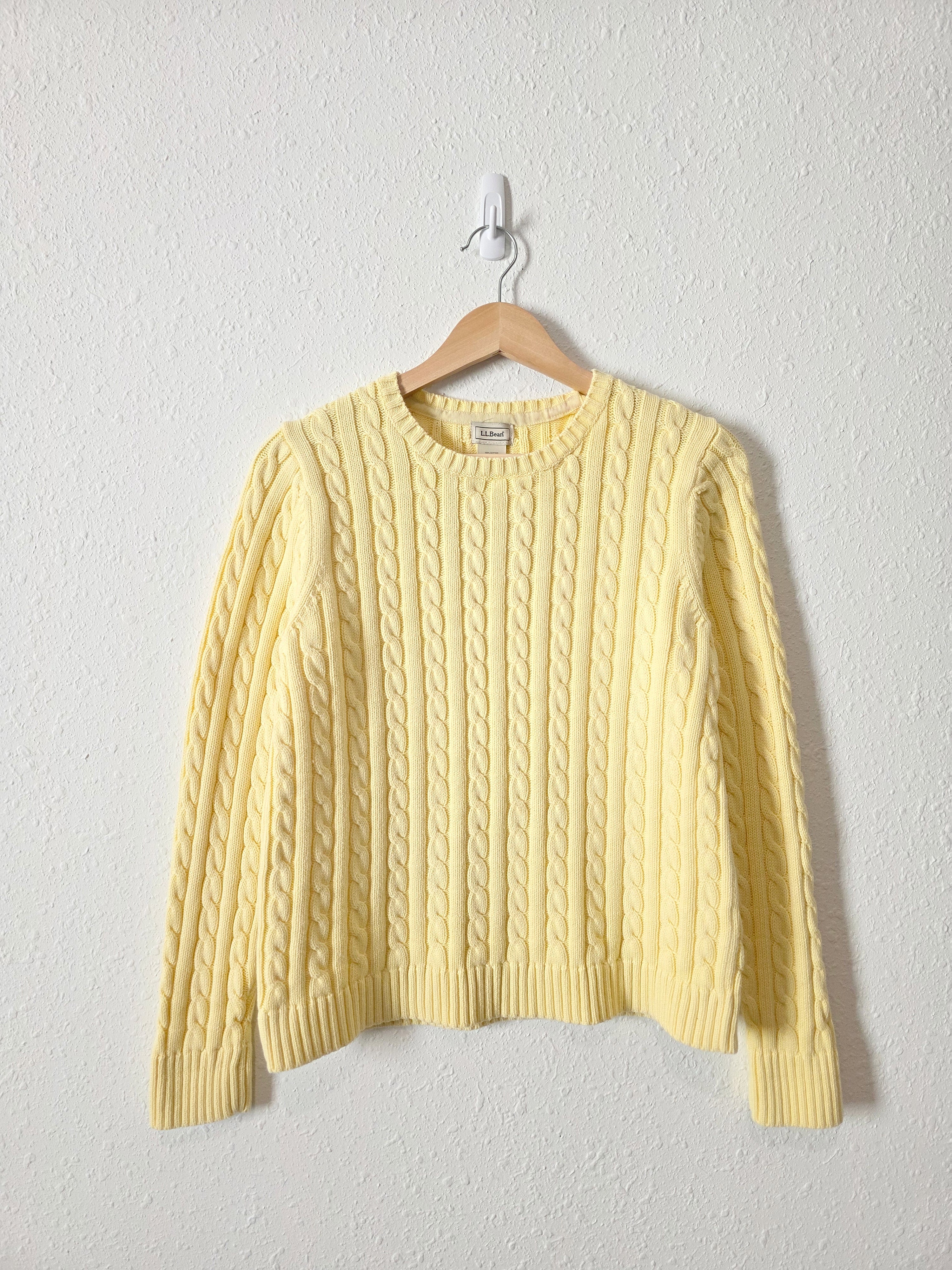 Vintage LL Bean Yellow Cotton Sweater (M)