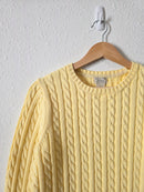 Vintage LL Bean Yellow Cotton Sweater (M)