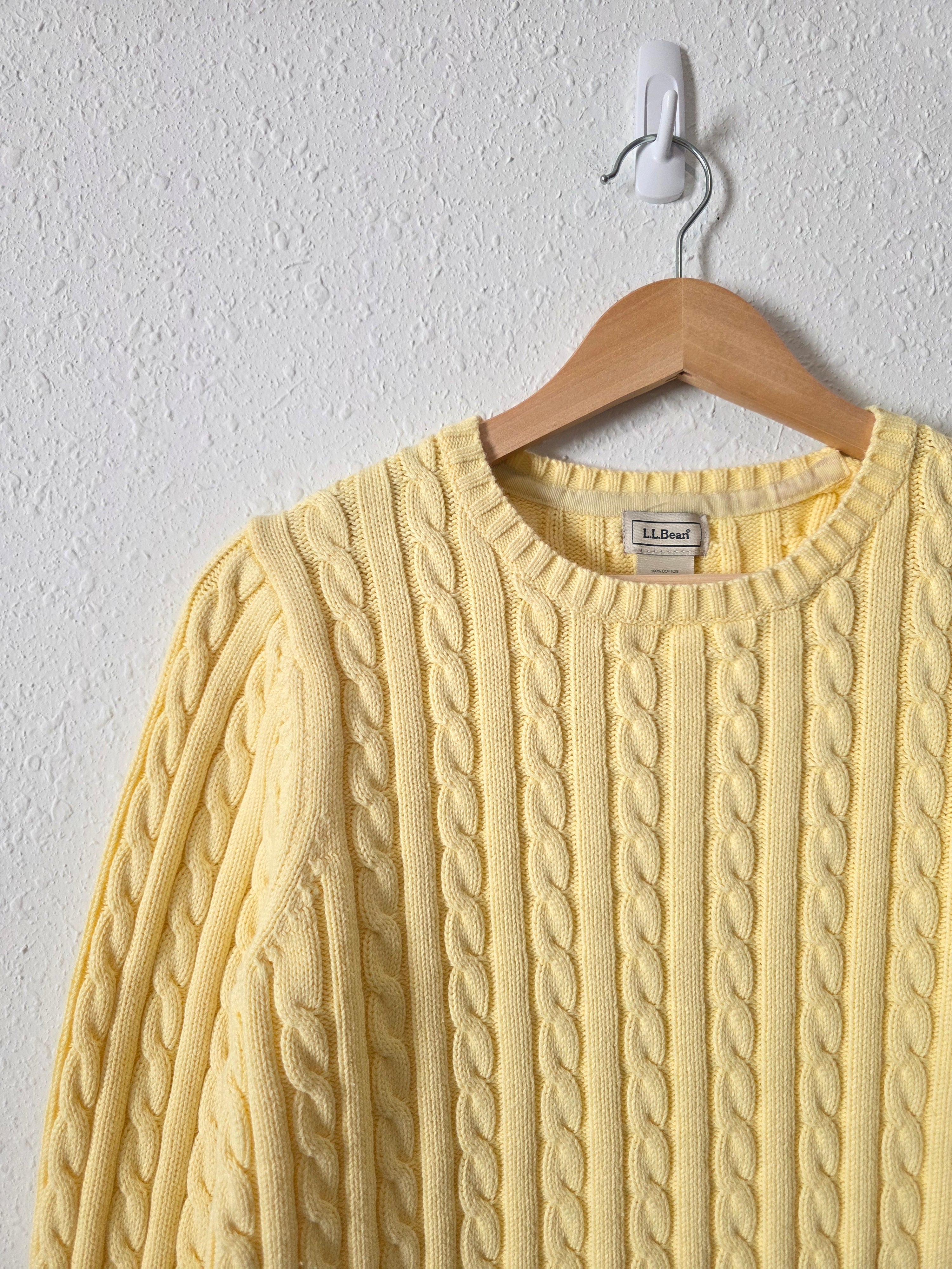 Vintage LL Bean Yellow Cotton Sweater (M)