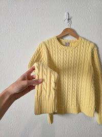 Vintage LL Bean Yellow Cotton Sweater (M)