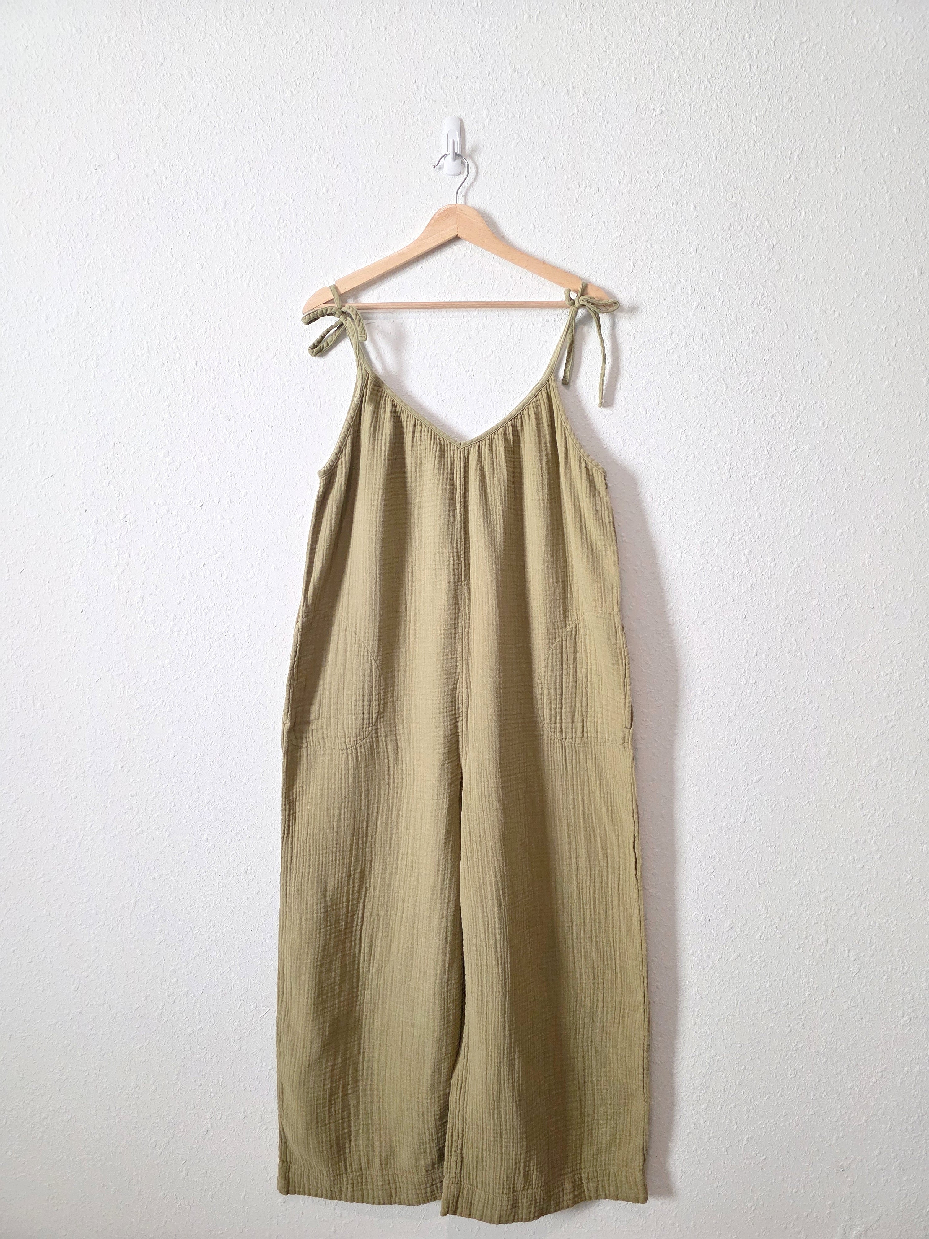Sage Wide Leg Gauze Jumpsuit (L tall)
