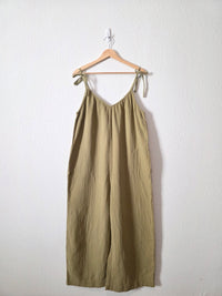 Sage Wide Leg Gauze Jumpsuit (L tall)