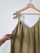 Sage Wide Leg Gauze Jumpsuit (L tall)
