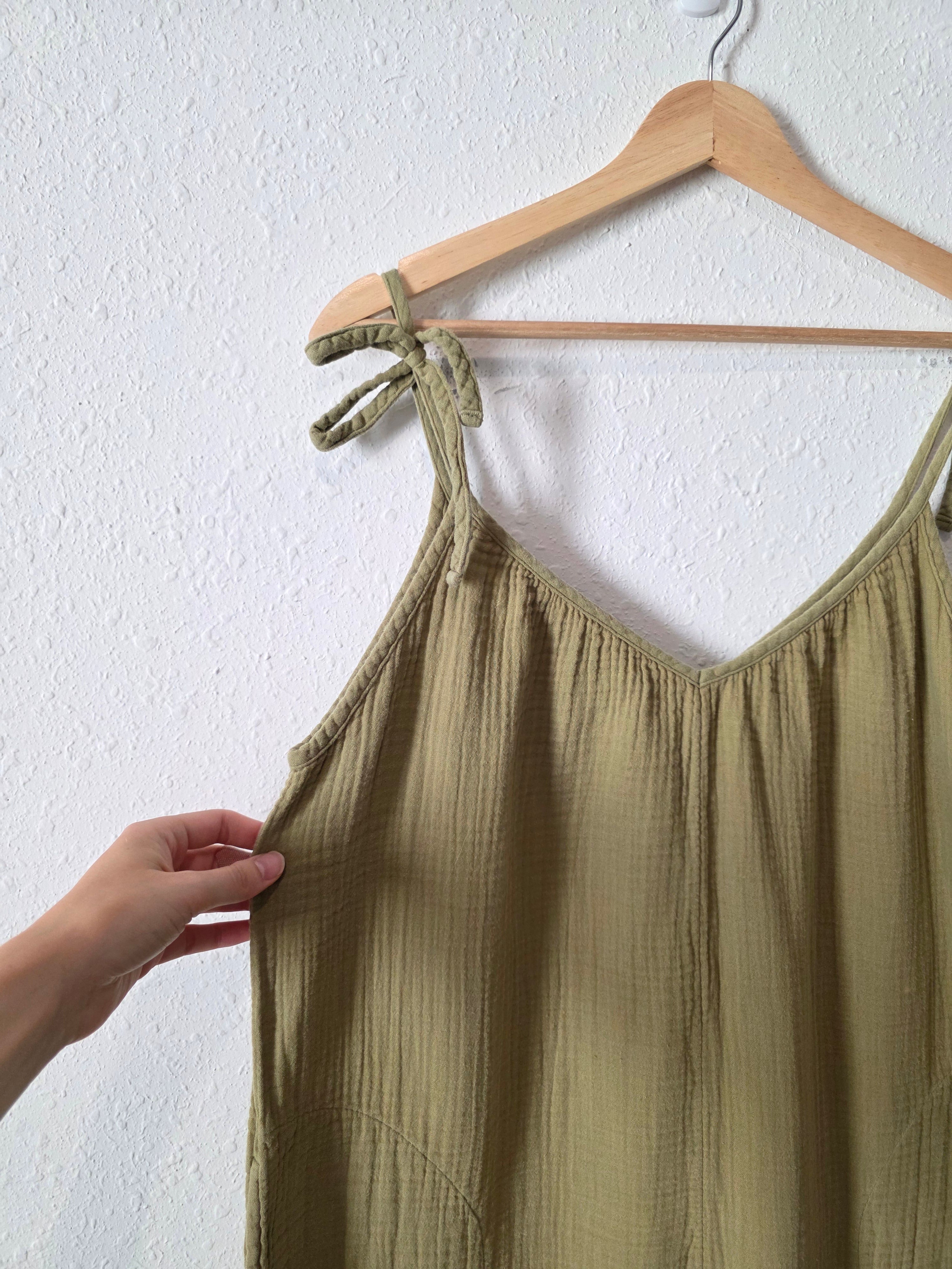 Sage Wide Leg Gauze Jumpsuit (L tall)