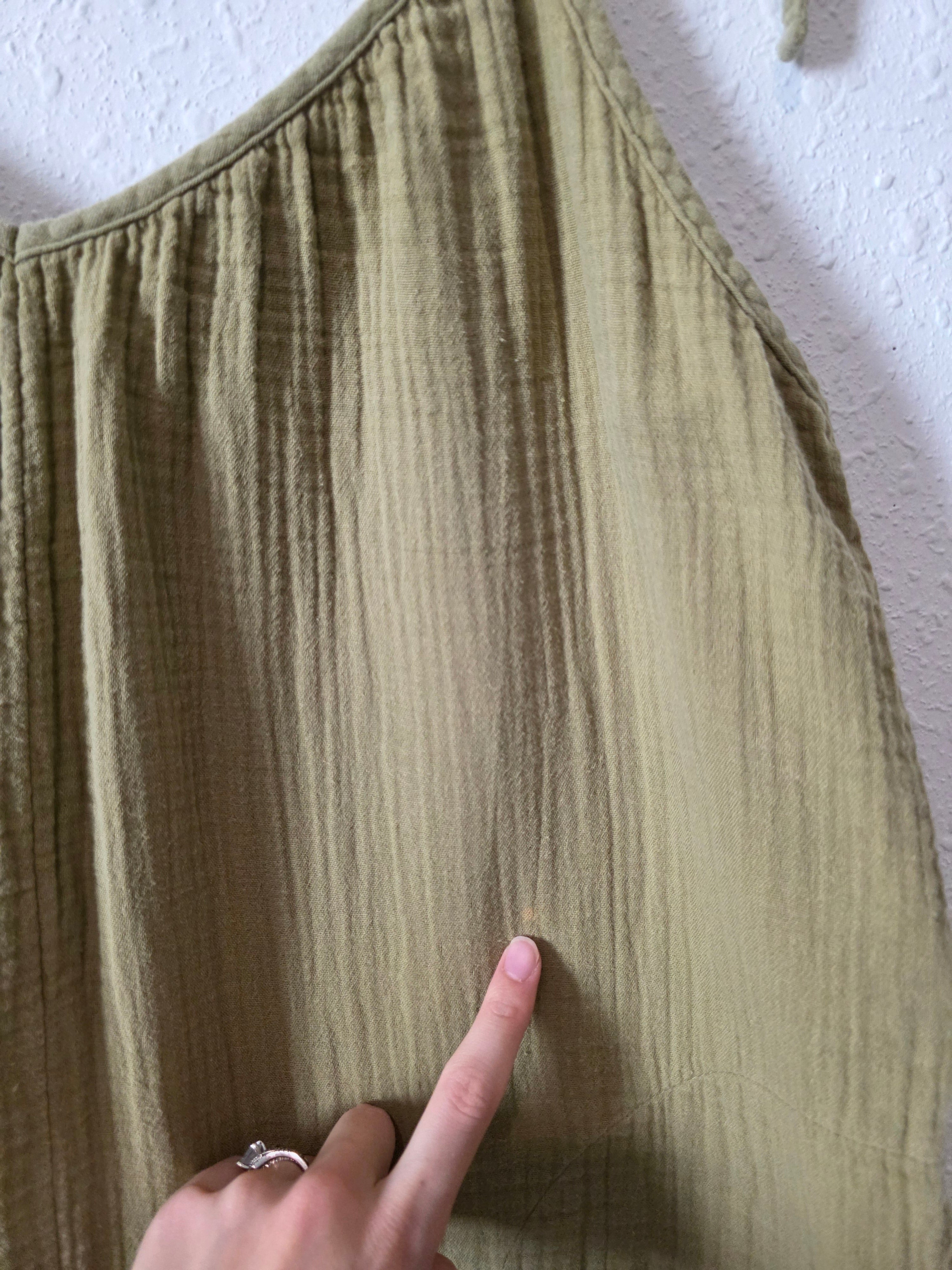 Sage Wide Leg Gauze Jumpsuit (L tall)