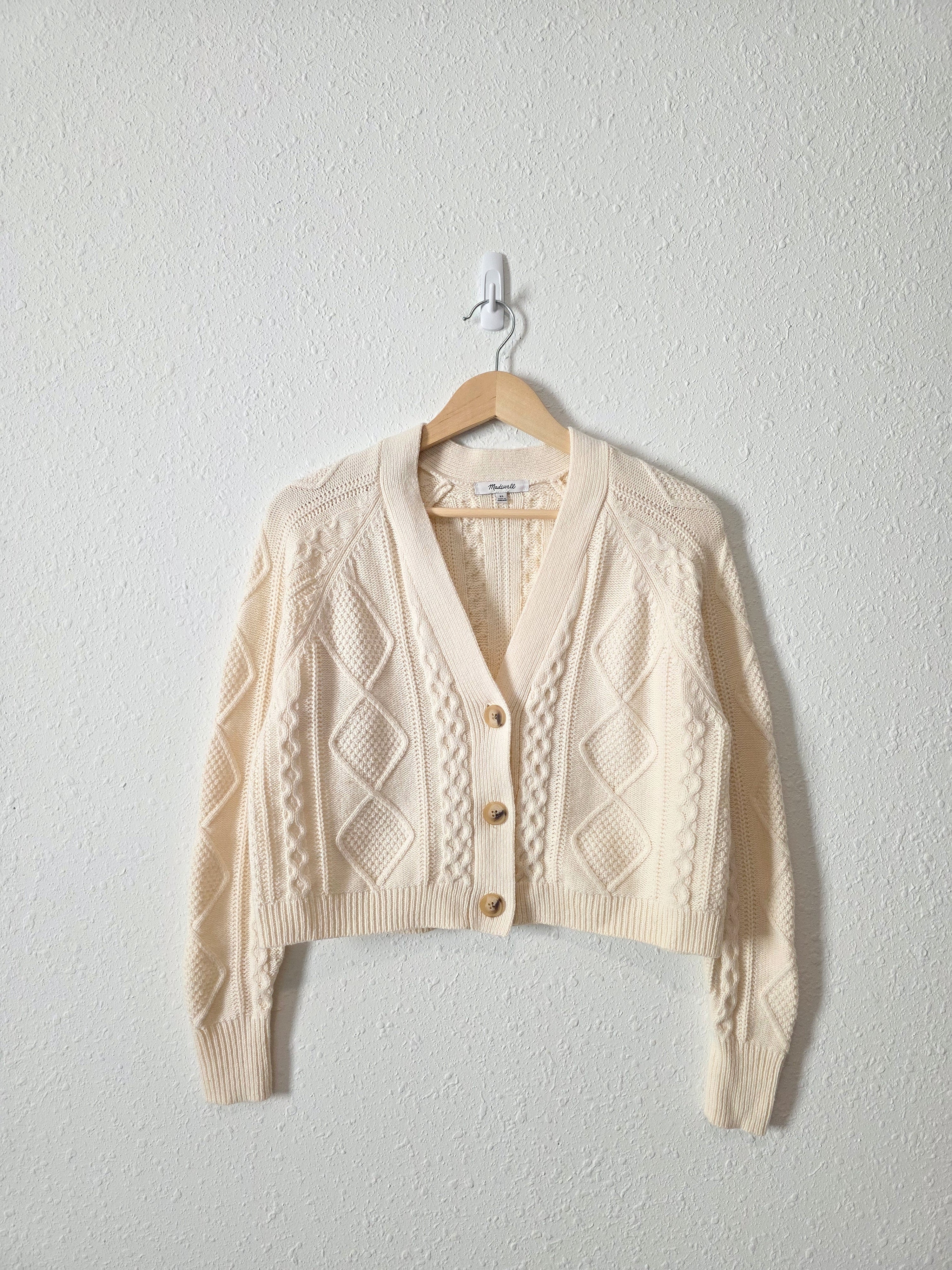 Madewell Cable Knit Crop Cardigan (XS)