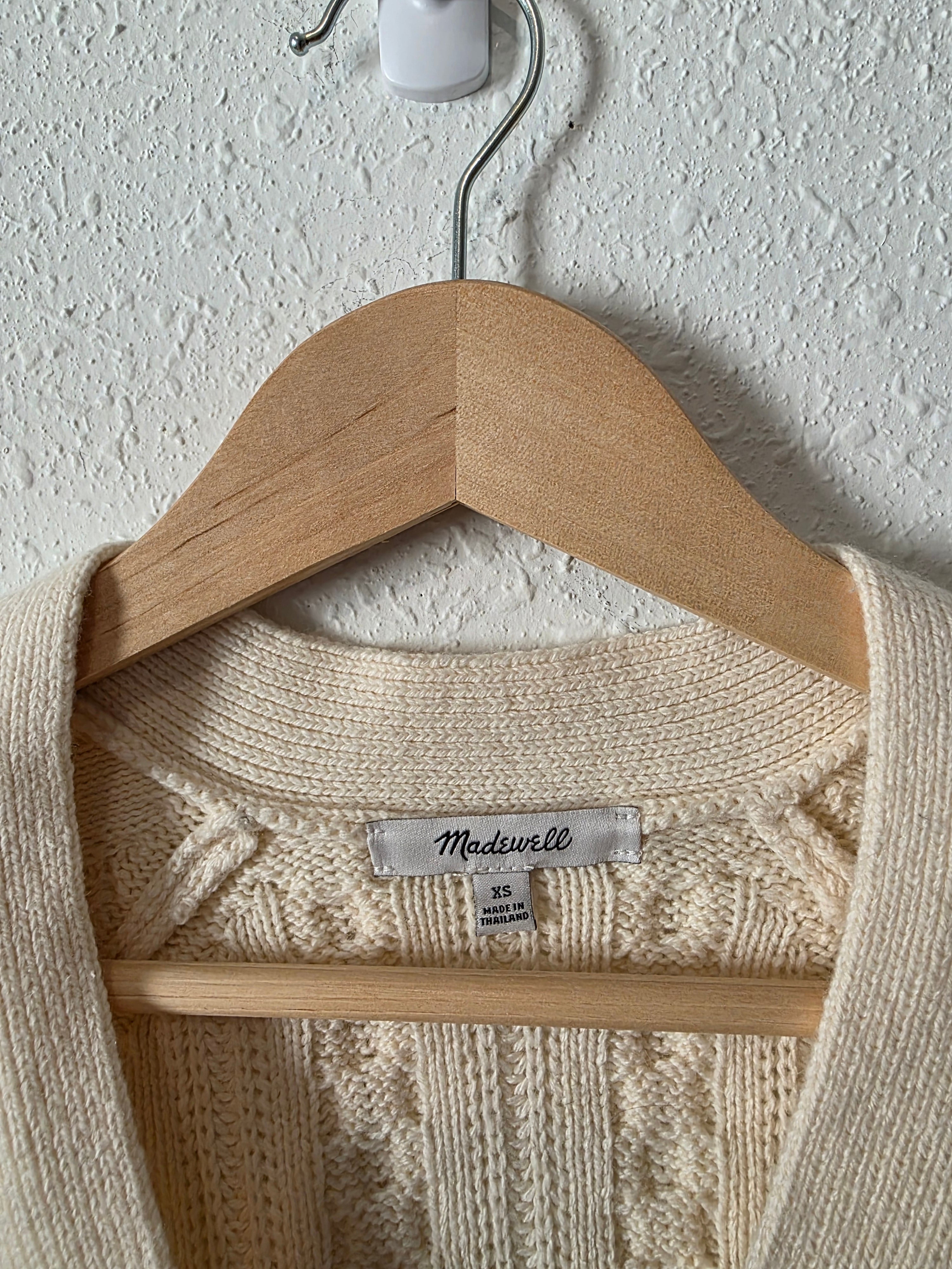 Madewell Cable Knit Crop Cardigan (XS)