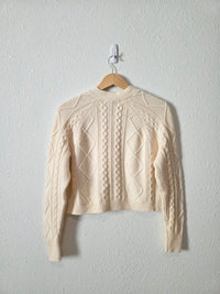 Madewell Cable Knit Crop Cardigan (XS)