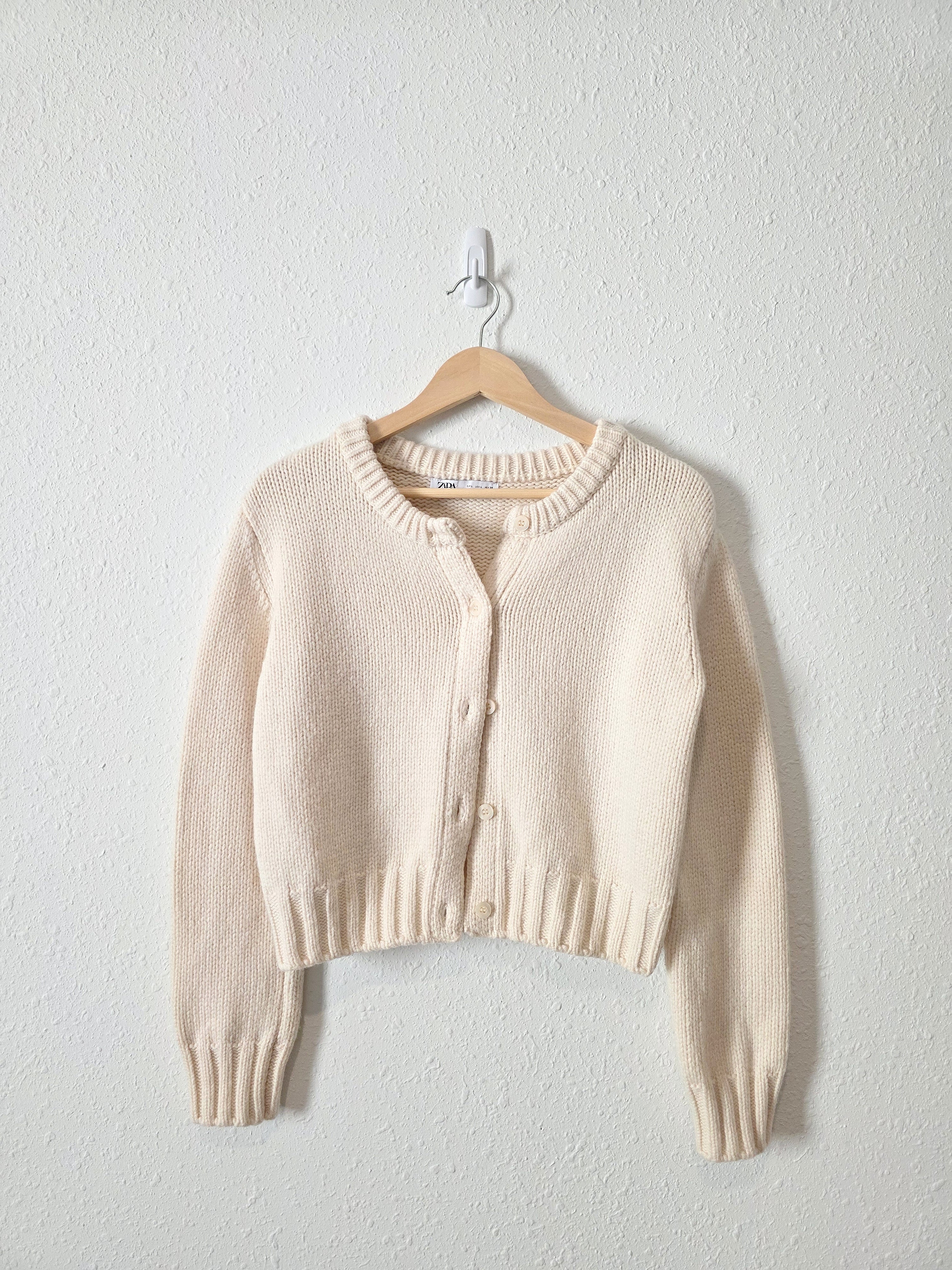 Zara Cream Button Front Cardigan (L)