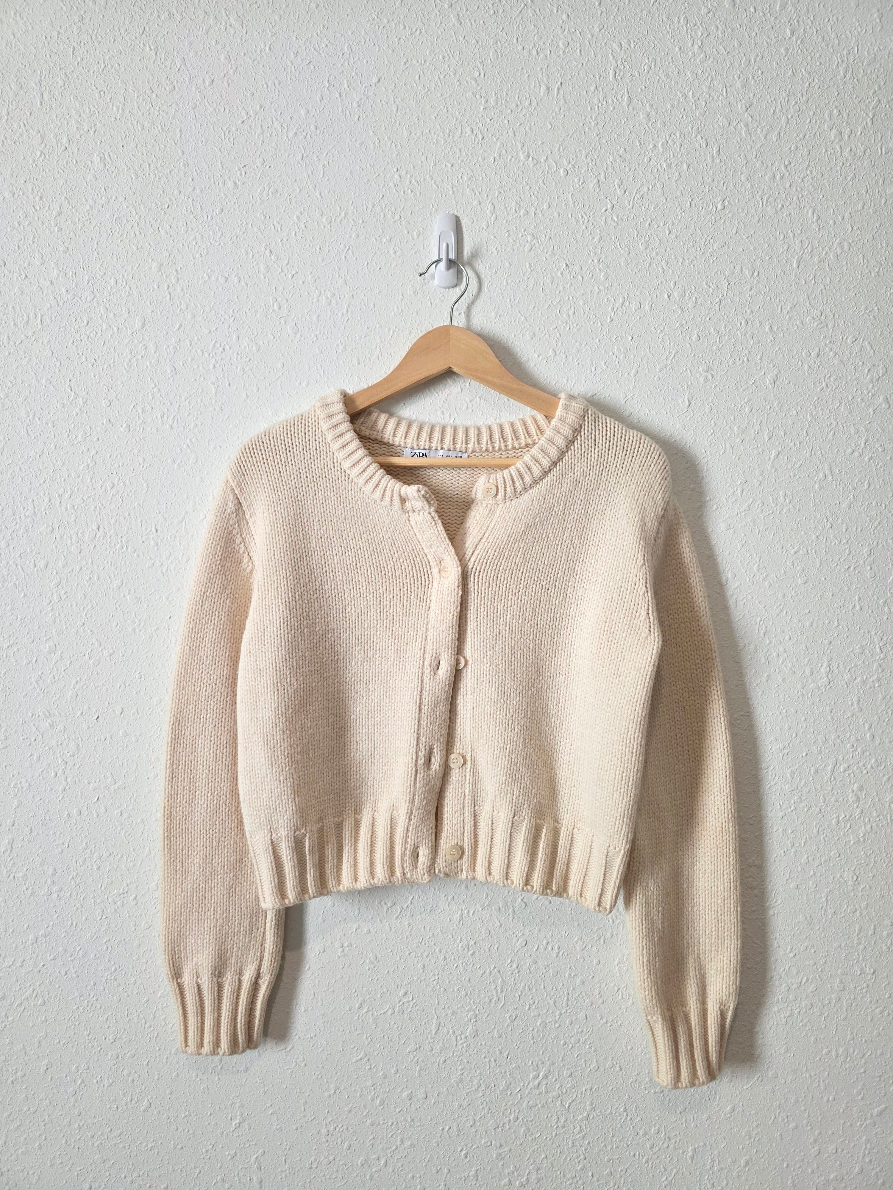 Zara Cream Button Front Cardigan (L)
