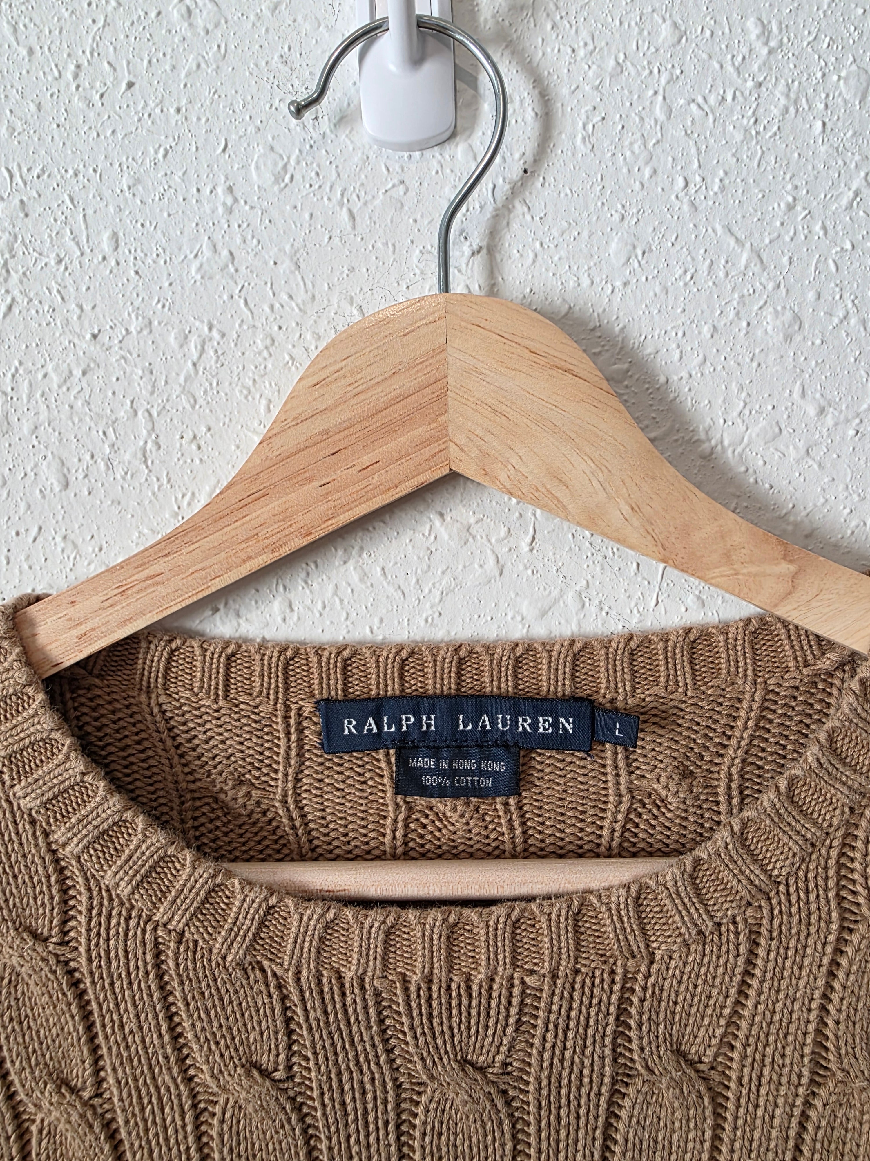 Ralph Lauren Cable Knit Cotton Sweater (L)