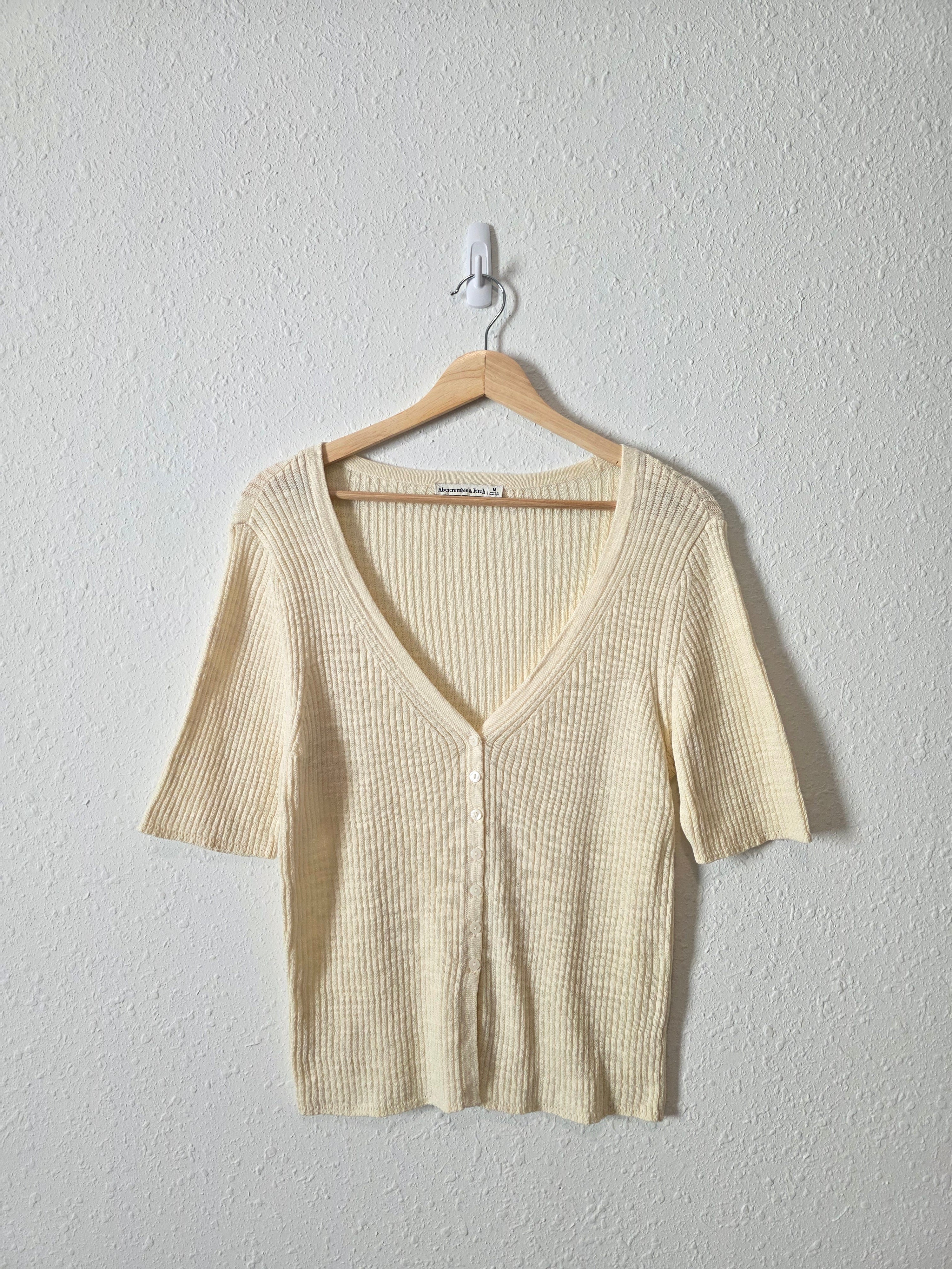 Abercrombie Cream Ribbed Top (M)