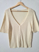 Abercrombie Cream Ribbed Top (M)