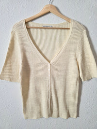Abercrombie Cream Ribbed Top (M)