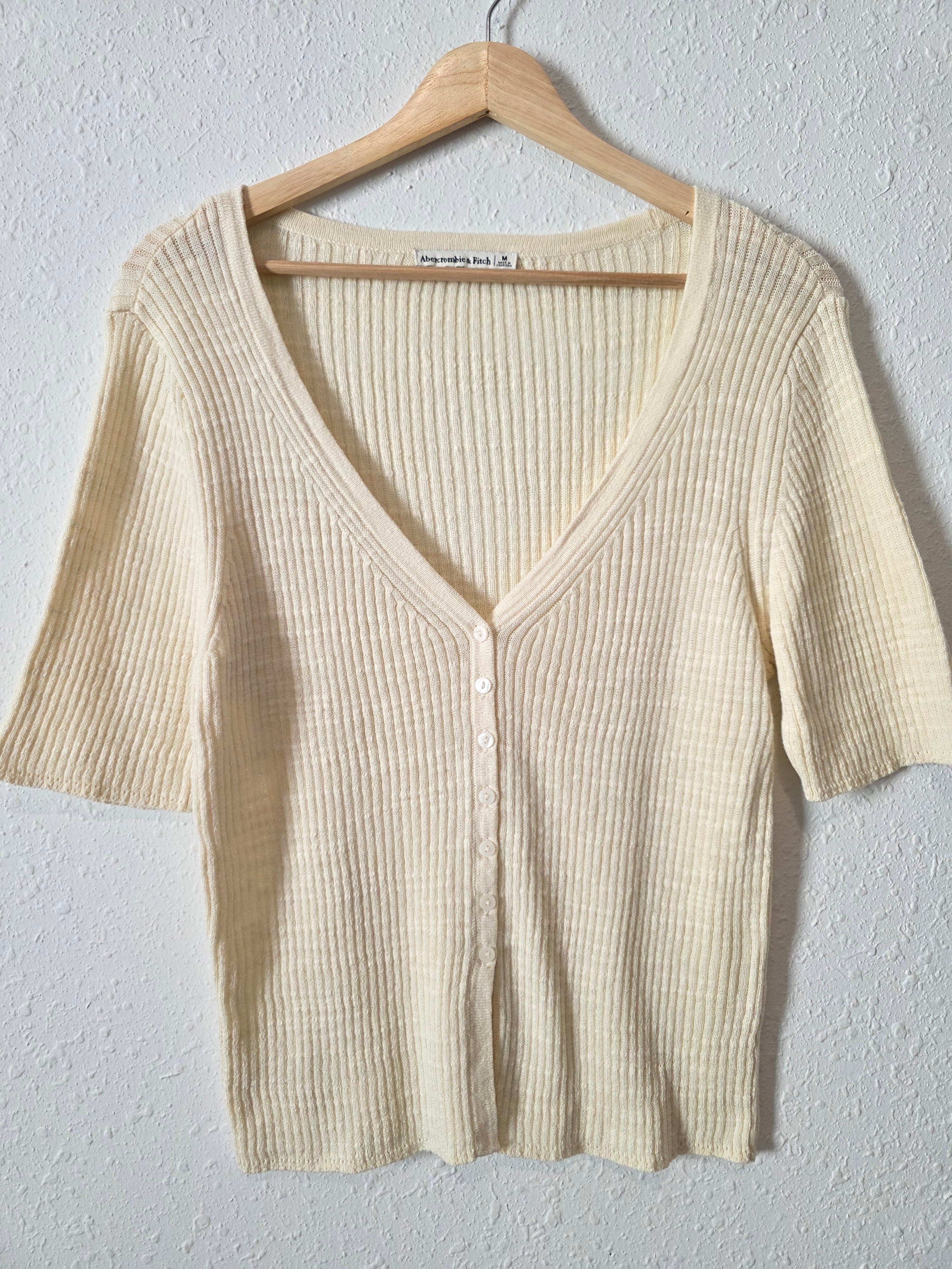 Abercrombie Cream Ribbed Top (M)