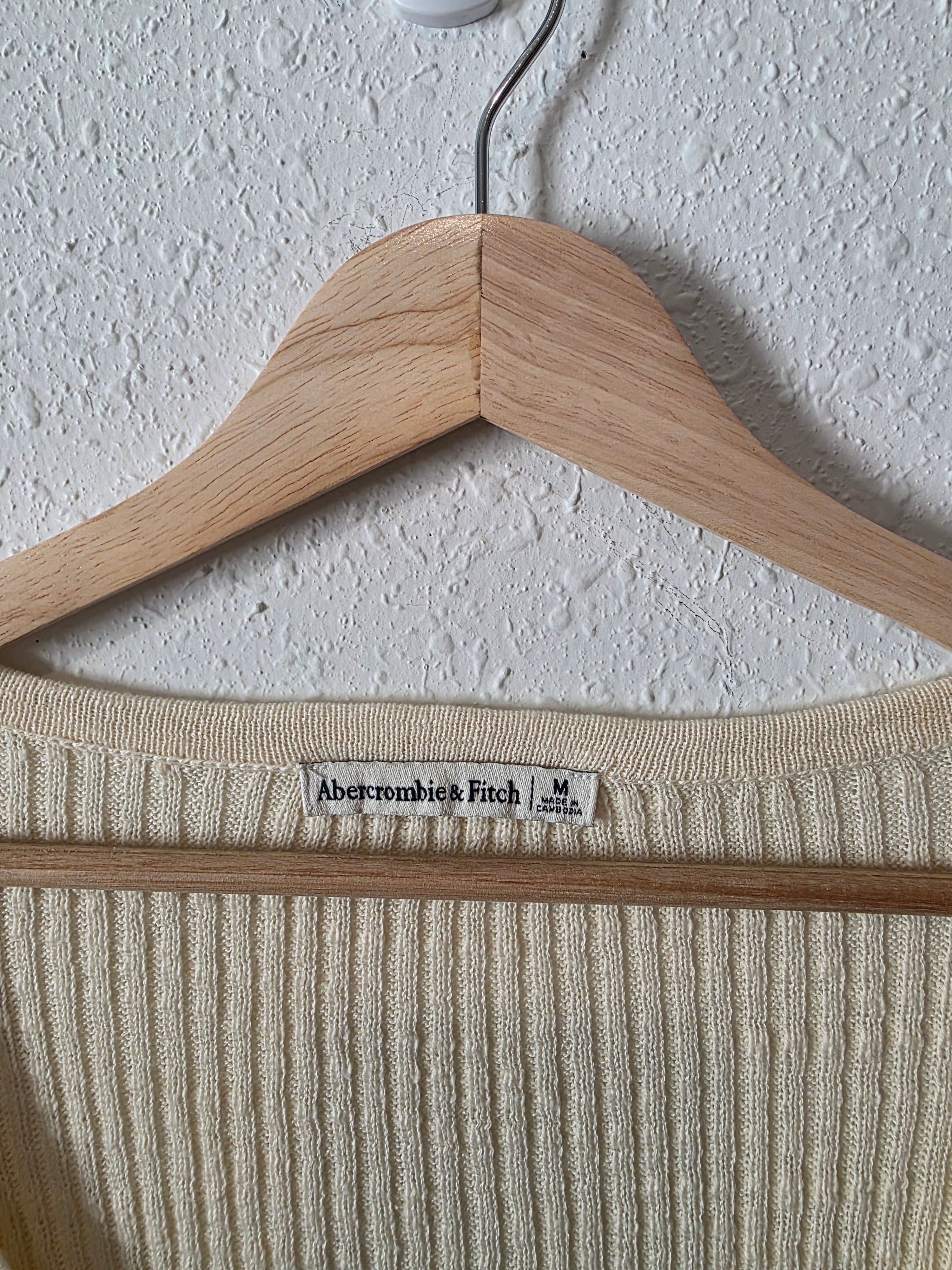 Abercrombie Cream Ribbed Top (M)
