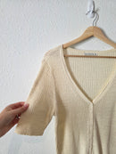 Abercrombie Cream Ribbed Top (M)
