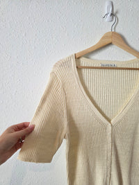 Abercrombie Cream Ribbed Top (M)