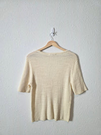 Abercrombie Cream Ribbed Top (M)