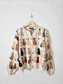 Vintage Cat Printed Cardigan (M/L)