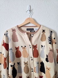 Vintage Cat Printed Cardigan (M/L)