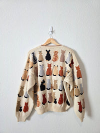 Vintage Cat Printed Cardigan (M/L)
