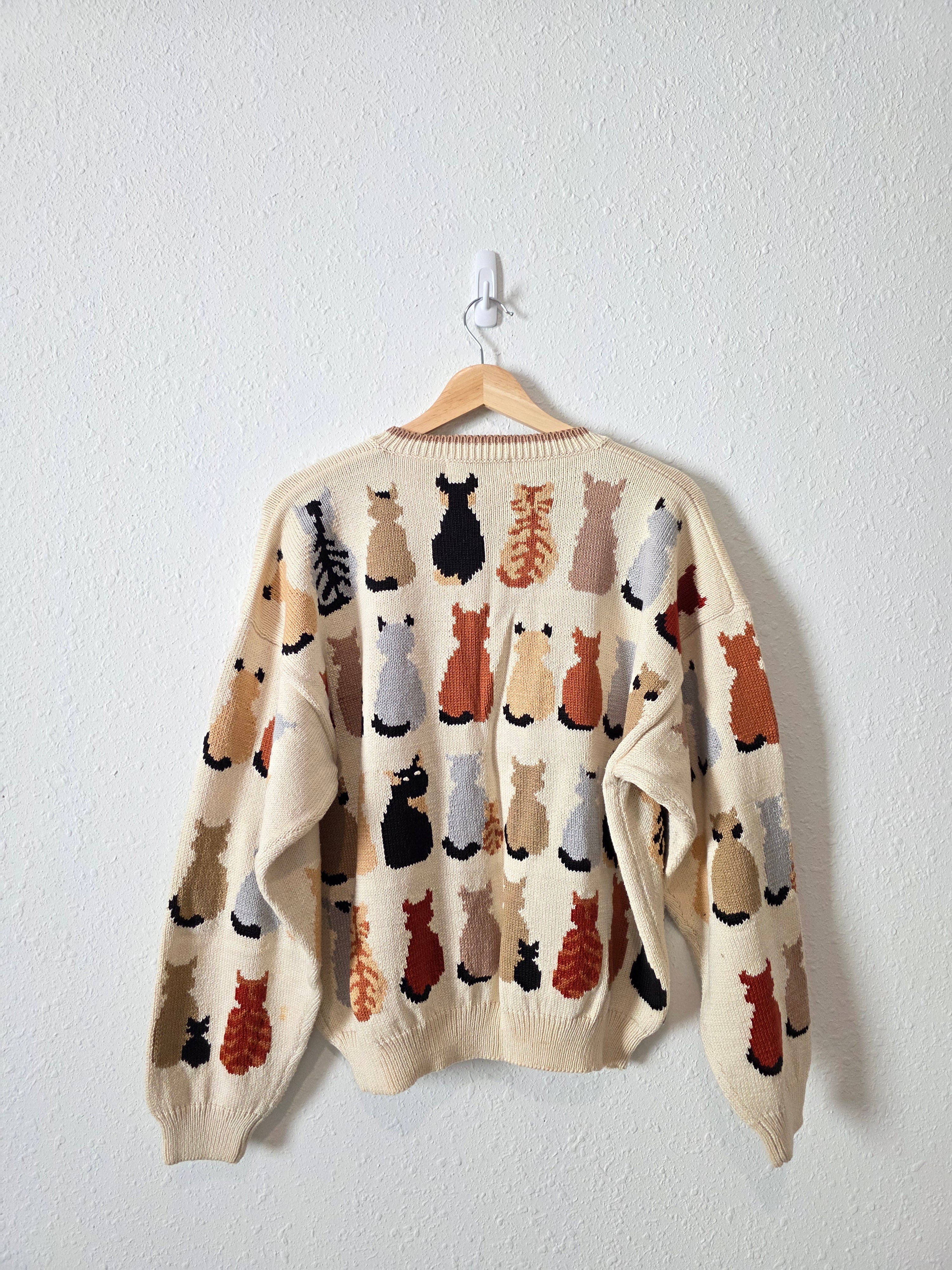 Vintage Cat Printed Cardigan (M/L)
