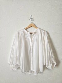 Madewell Puff Sleeve Button Up Top (M)
