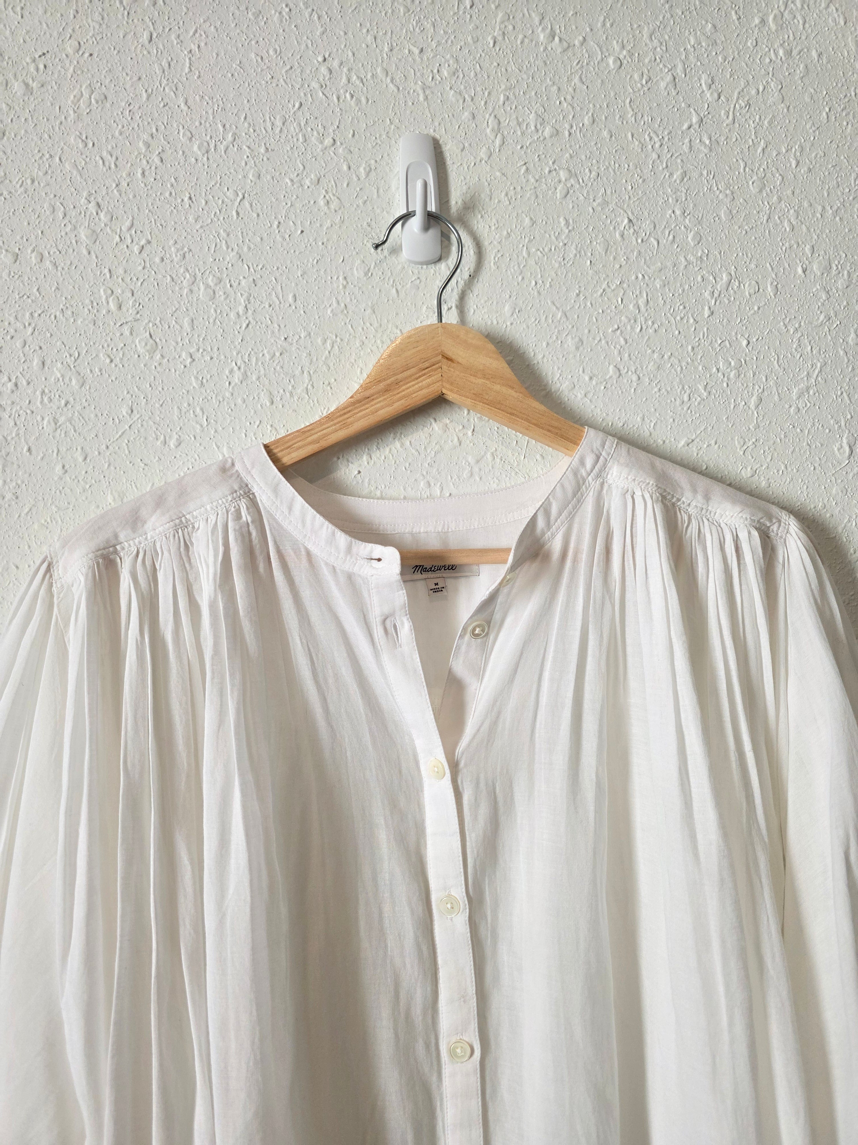 Madewell Puff Sleeve Button Up Top (M)