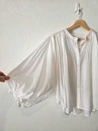 Madewell Puff Sleeve Button Up Top (M)