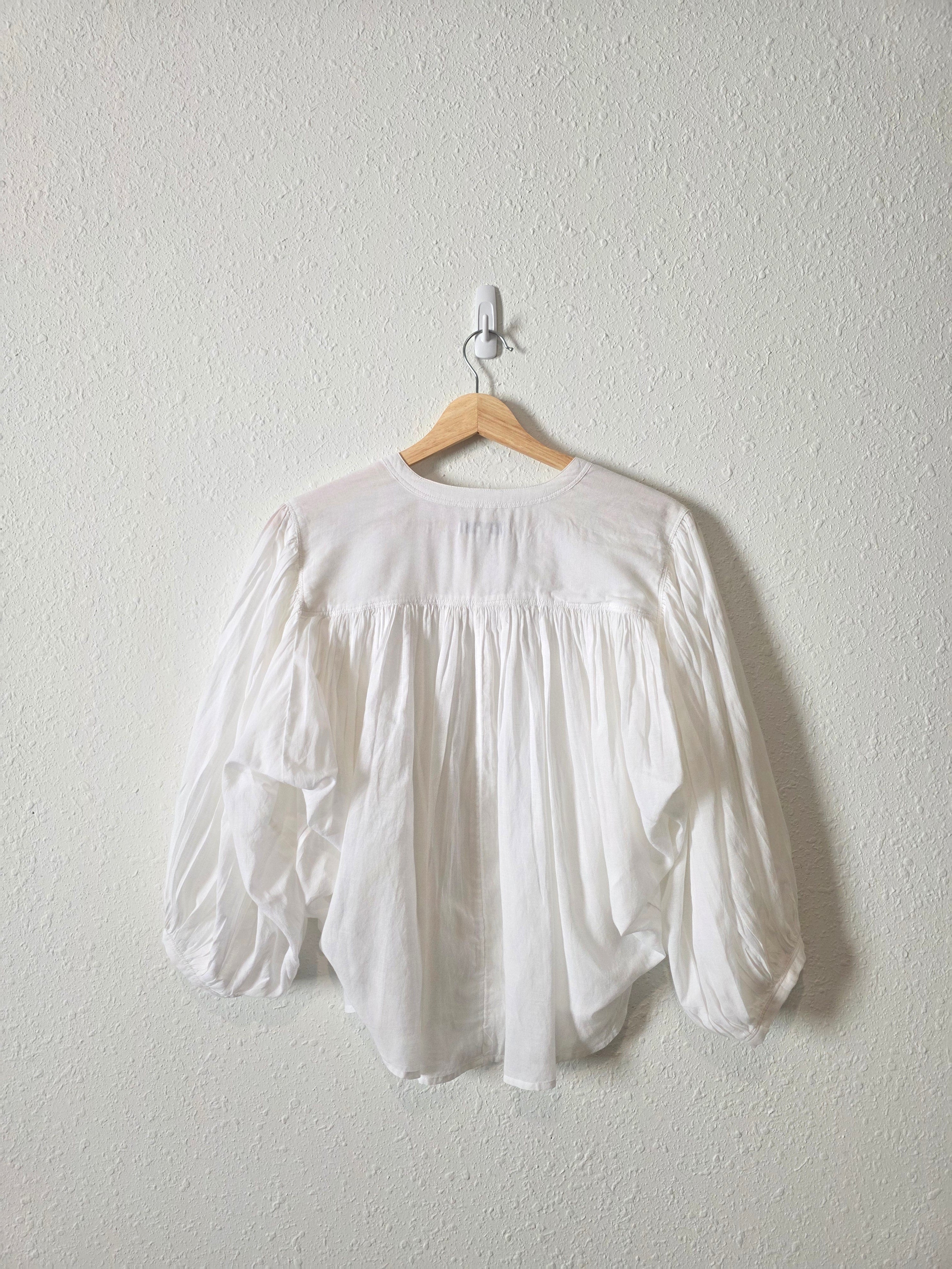 Madewell Puff Sleeve Button Up Top (M)