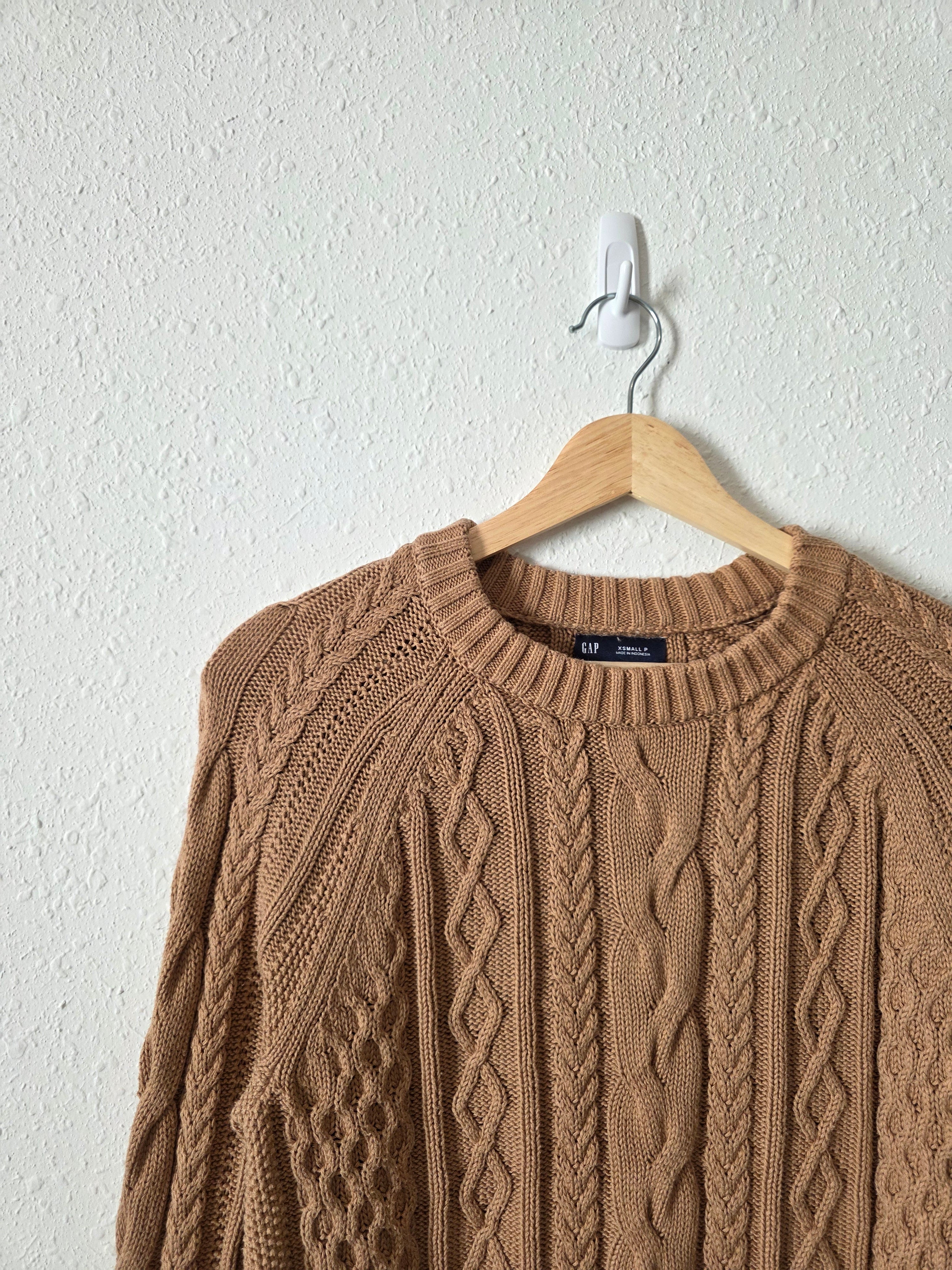 Gap Brown Cable Knit Sweater (XSP)